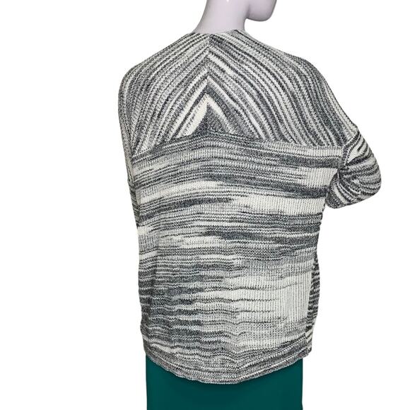 Express Fine Knit Open Cardigan Space Dye 3/4 Sleeve Size S Front Pockets - Picture 6 of 13